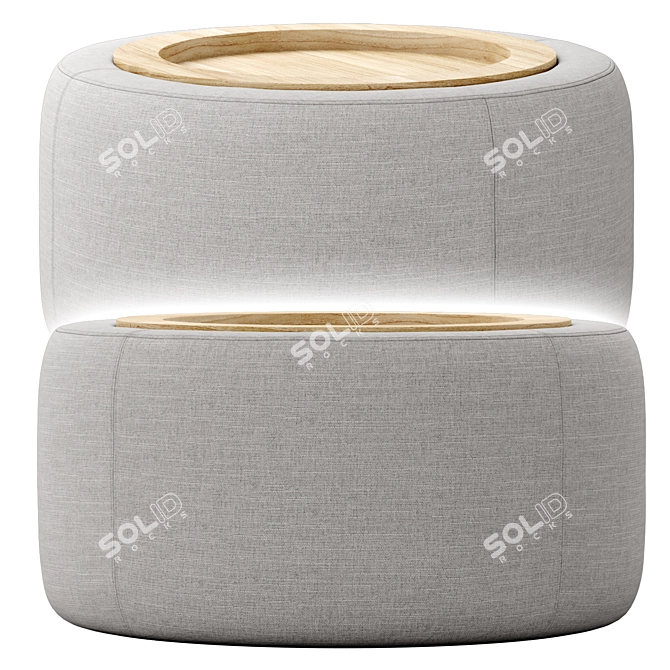 Luxurious Fabric Storage Ottoman 3D model image 4