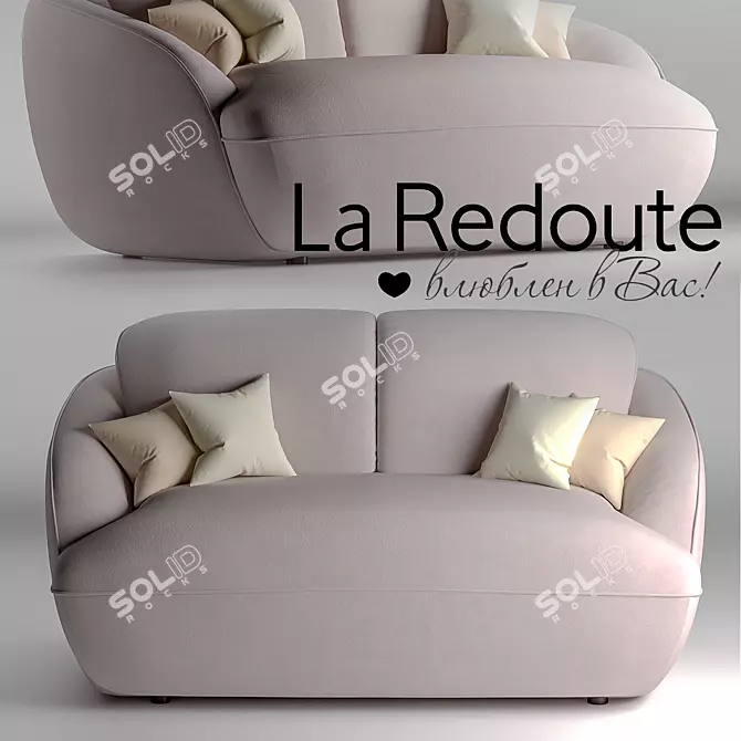 Alpine Cotton Bench: Cozy Comfort in Melange 3D model image 1