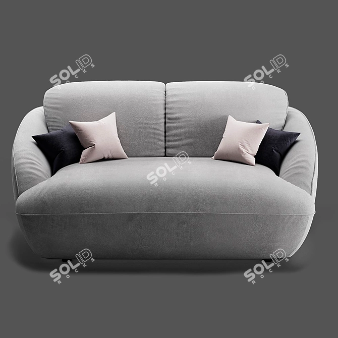 Alpine Cotton Bench: Cozy Comfort in Melange 3D model image 6