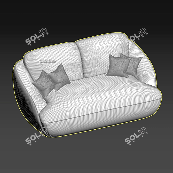 Alpine Cotton Bench: Cozy Comfort in Melange 3D model image 15