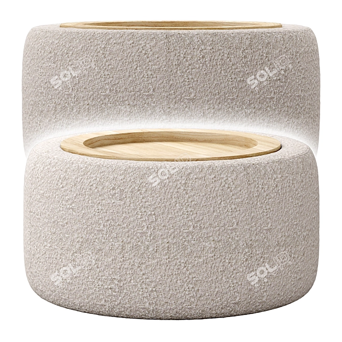 Boucle Storage Ottoman: Grover 36 3D model image 1