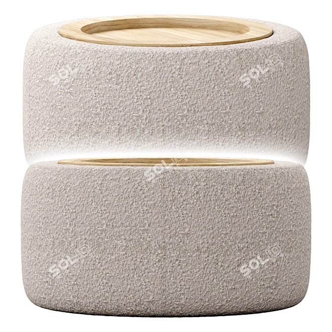 Boucle Storage Ottoman: Grover 36 3D model image 3