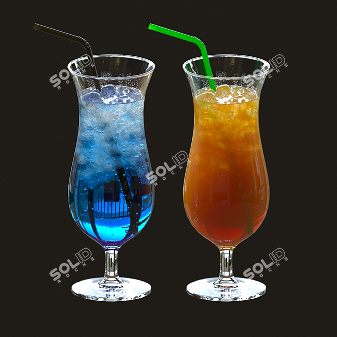 Luminous Cocktail Glass Set 3D model image 2