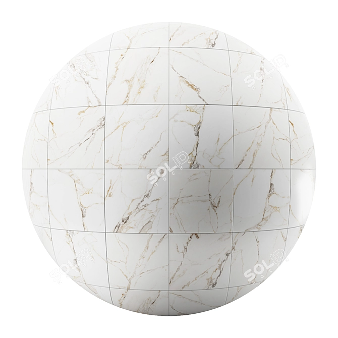 Luxurious Calacatta Gold Marble Tile 3D model image 1