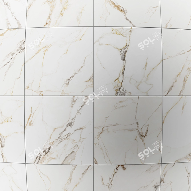 Luxurious Calacatta Gold Marble Tile 3D model image 2
