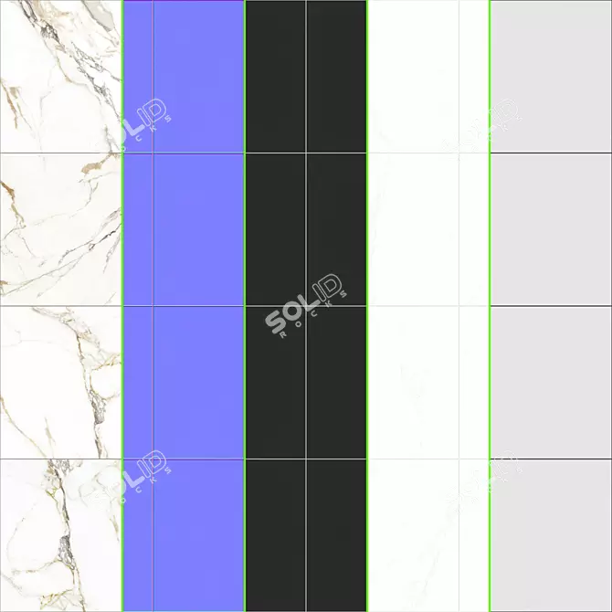 Luxurious Calacatta Gold Marble Tile 3D model image 3