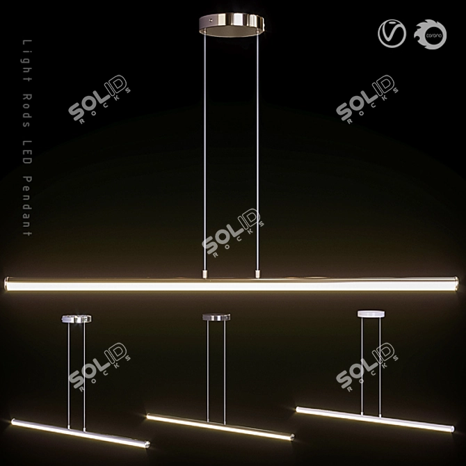 Sleek LED Pendant Light 3D model image 2