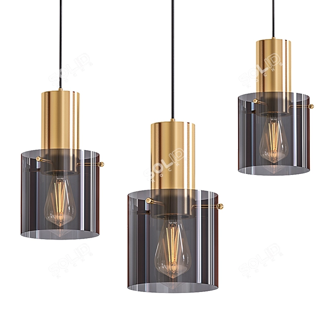 Modern Glass Pendant Light 3D model image 1