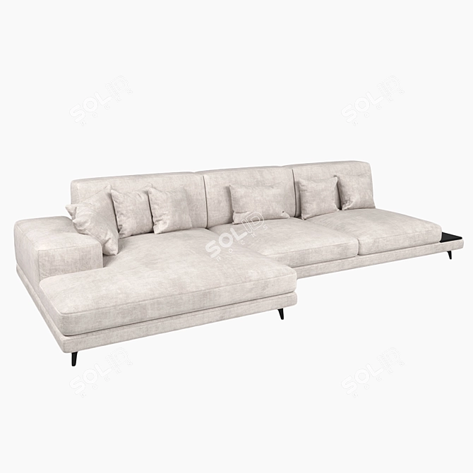 Feza: Stylish and Luxurious Corner Sofa 3D model image 2