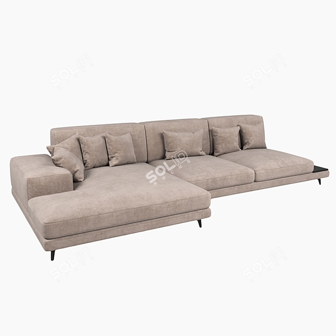 Feza: Stylish and Luxurious Corner Sofa 3D model image 3