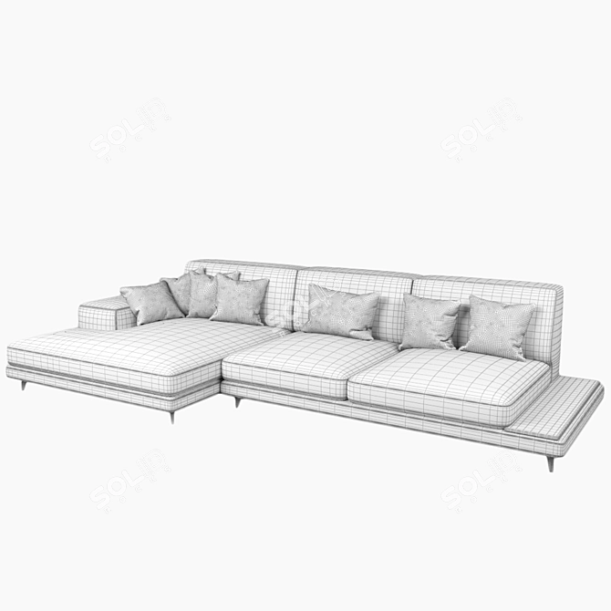 Feza: Stylish and Luxurious Corner Sofa 3D model image 5