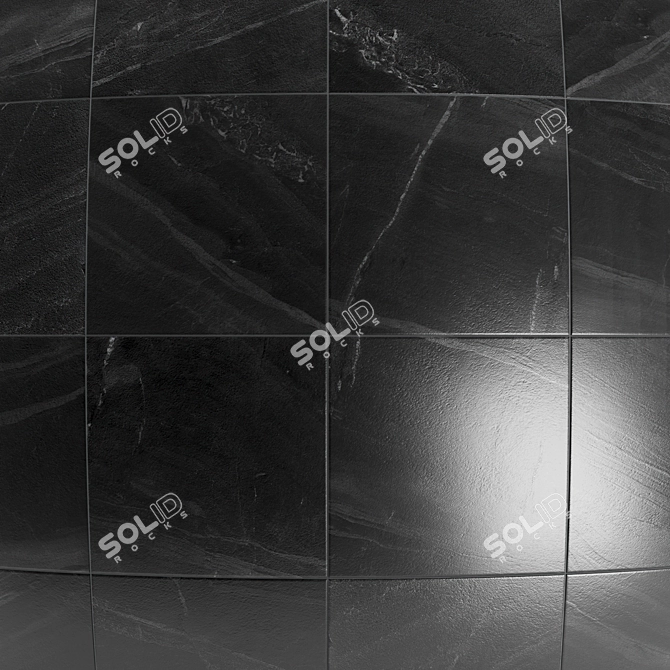 Portofino Gray Stone Tile: Authentic 4x4 Texture 3D model image 2