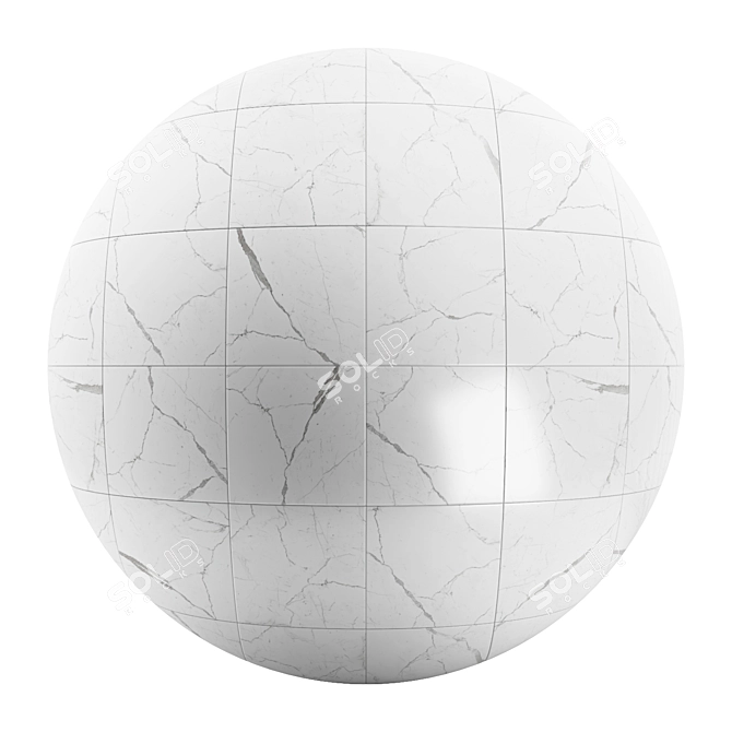Carrara White Marble Tile: Elegant and Versatile 3D model image 1