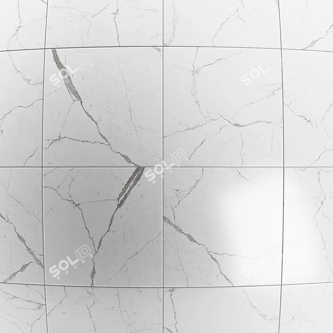 Carrara White Marble Tile: Elegant and Versatile 3D model image 2