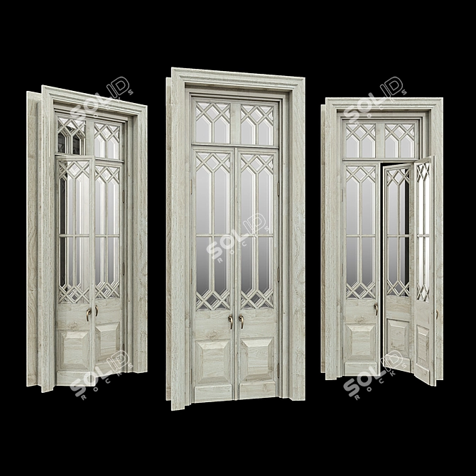 Elegant Double Door, 2900-3000x1050-1250mm 3D model image 1