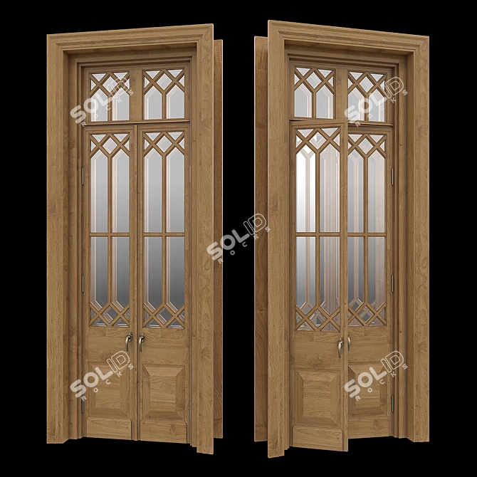 Elegant Double Door, 2900-3000x1050-1250mm 3D model image 4