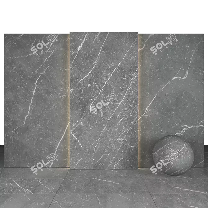 Elegant Florence Gray Marble Tiles 3D model image 1