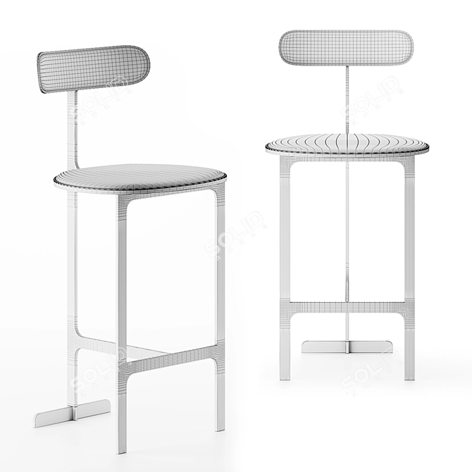 Sleek Park Place Bar Stool 3D model image 2