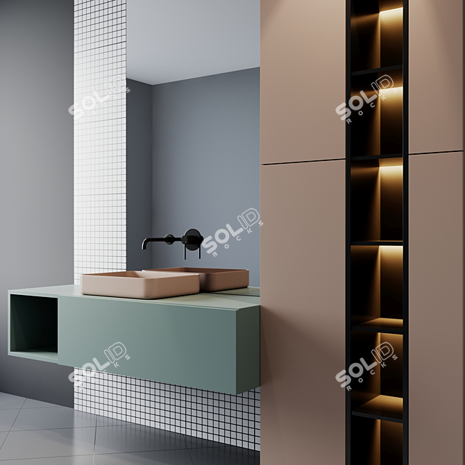 Modern Bath Set 16: Stylish & Functional 3D model image 3