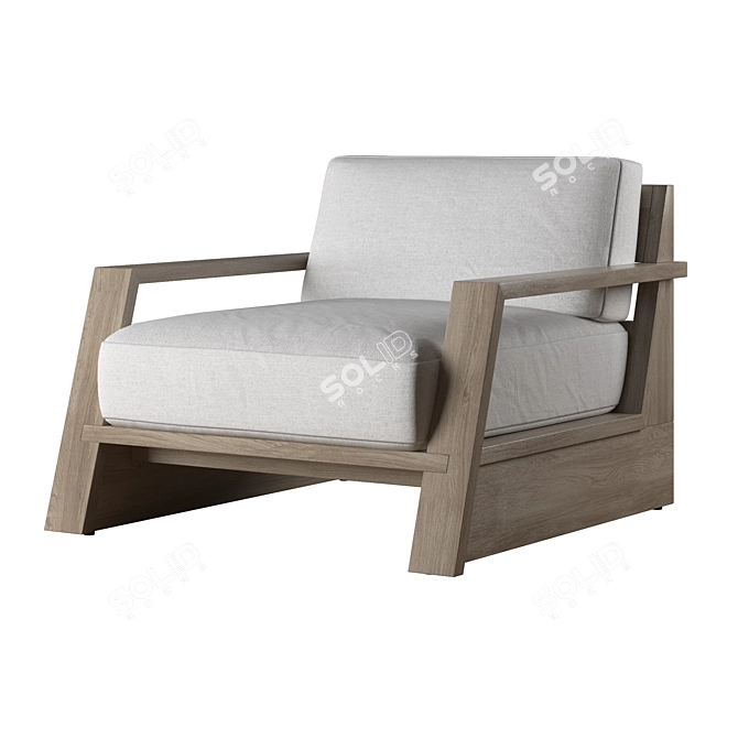 Luxurious RH TROPEA Lounge Chair 3D model image 1