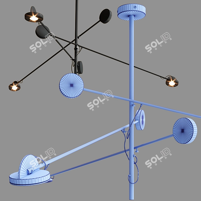 Modern Black FLICK Pendant Lamp 3D model image 3