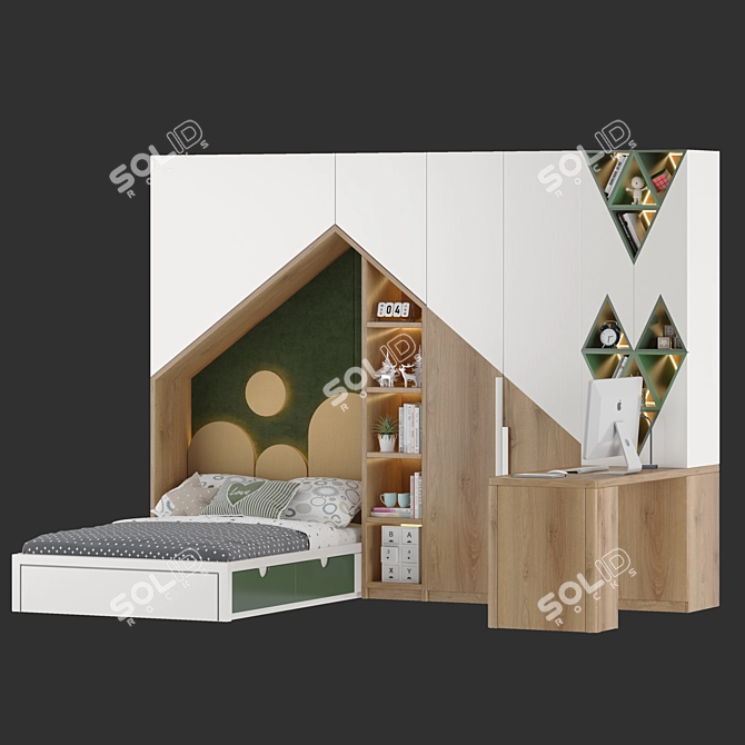 Modern Kids Furniture Set 3D model image 3