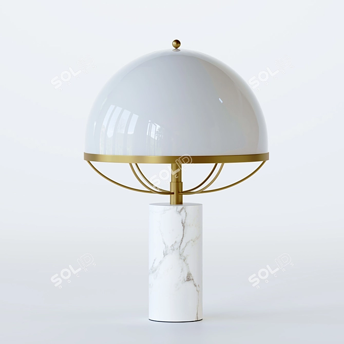 Modern Marble Umbrella Table 3D model image 1