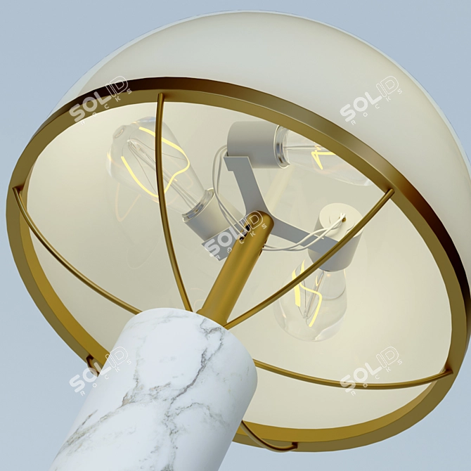 Modern Marble Umbrella Table 3D model image 2