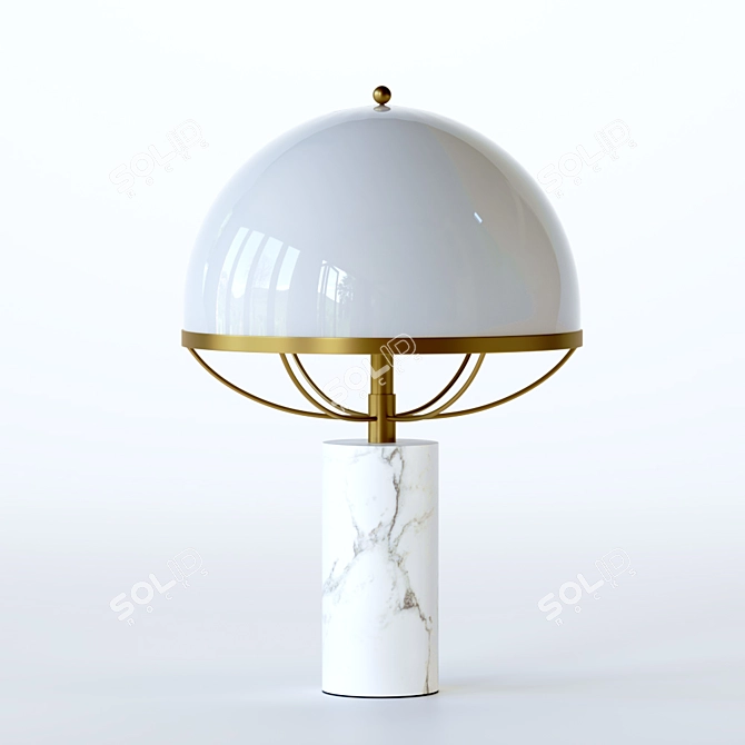 Modern Marble Umbrella Table 3D model image 4