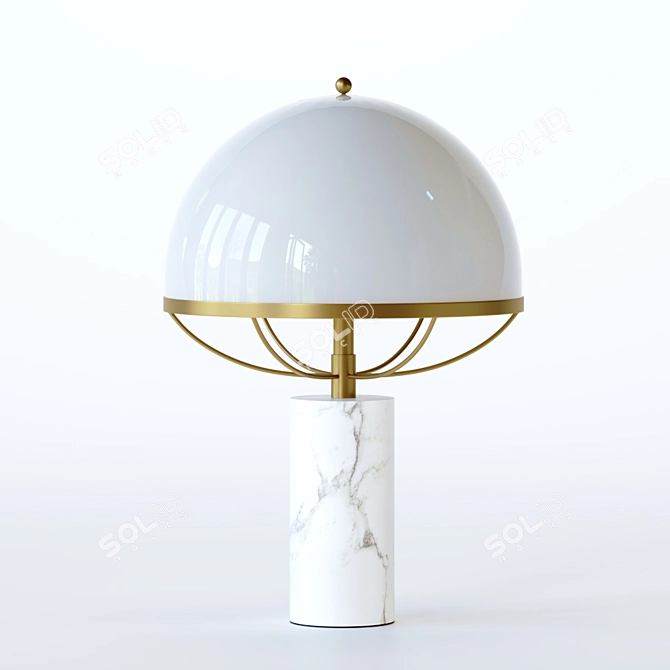 Modern Marble Umbrella Table 3D model image 5