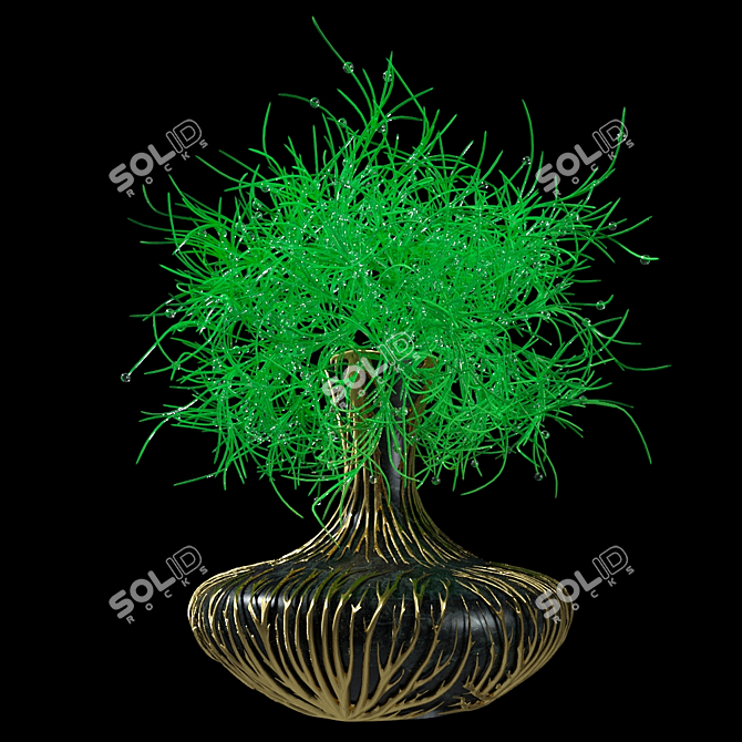 Elegant Greenery Vase 3D model image 1