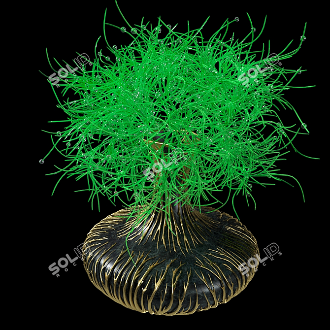 Elegant Greenery Vase 3D model image 2