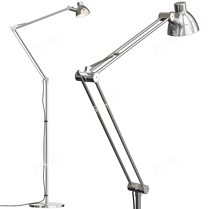 Antifoni Nickel Floor Reading Lamp 3D model image 1