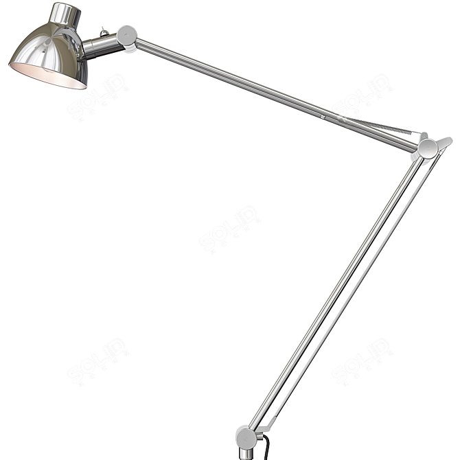 Antifoni Nickel Floor Reading Lamp 3D model image 3
