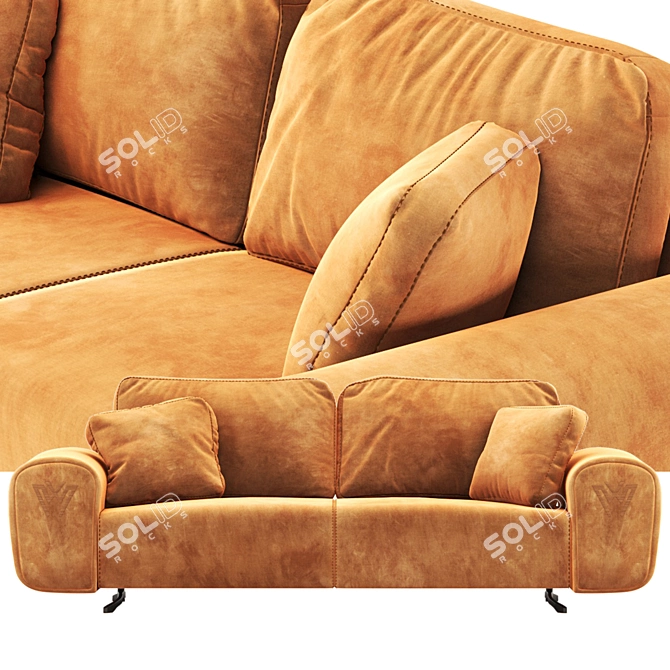 Misis Elegant Three-Seater Sofa 3D model image 5