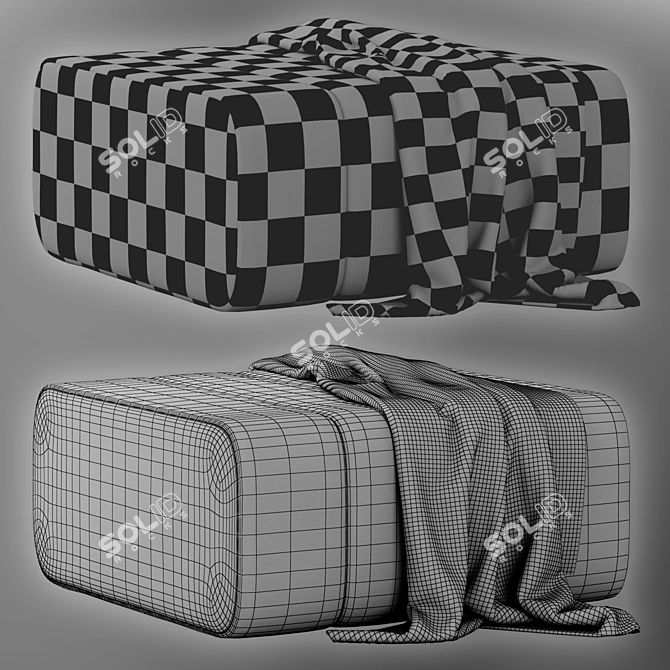 Cooper Fabric Ottoman: Stylish & Functional 3D model image 3