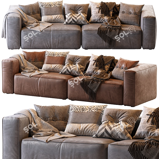 Mello Taos Brown Corner Sectional 3D model image 1