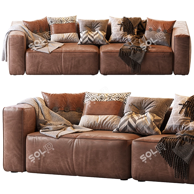 Mello Taos Brown Corner Sectional 3D model image 2