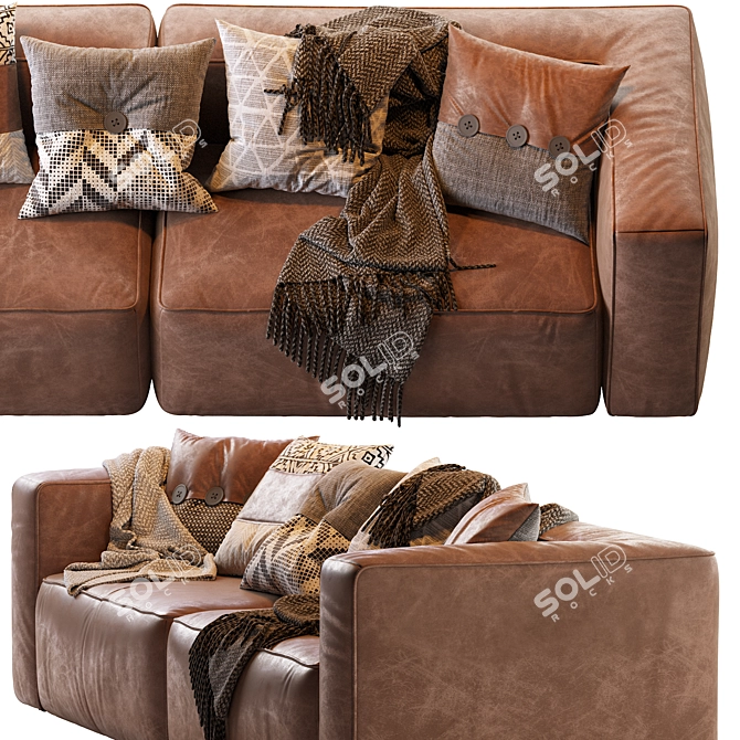 Mello Taos Brown Corner Sectional 3D model image 4