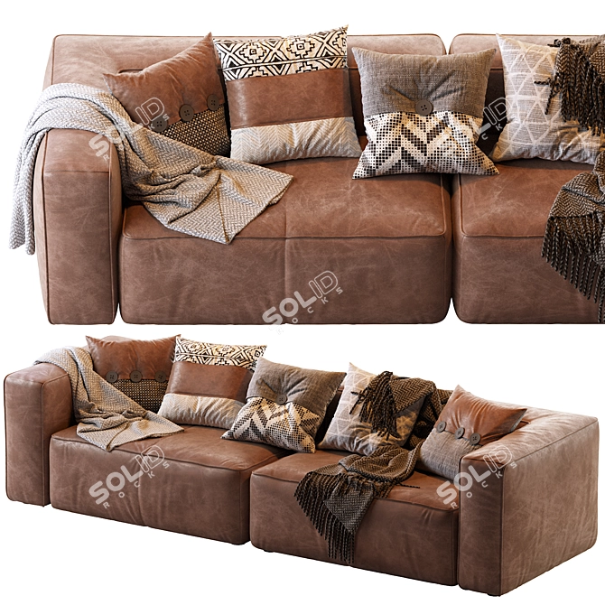 Mello Taos Brown Corner Sectional 3D model image 6