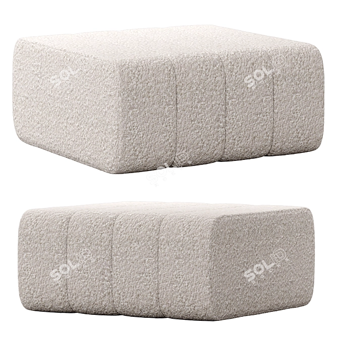 Cooper 36 Boucle Ottoman: Sleek and Stylish 3D model image 1