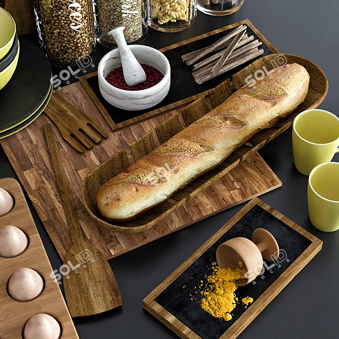 Versatile Kitchen Accessory Set 3D model image 2