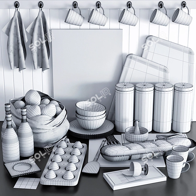 Versatile Kitchen Accessory Set 3D model image 4