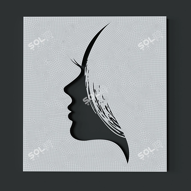 Elegant Silhouette Decor Panel 3D model image 2