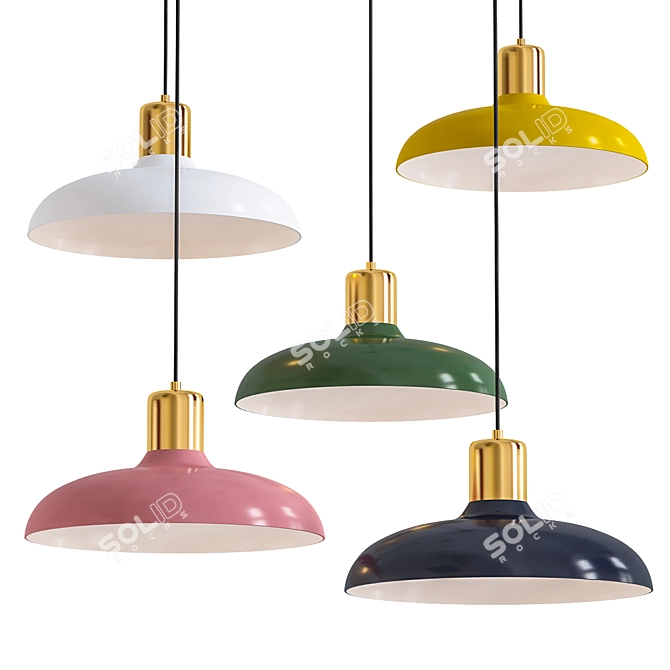 Elegant Macaron Pendant Light 3D model image 1