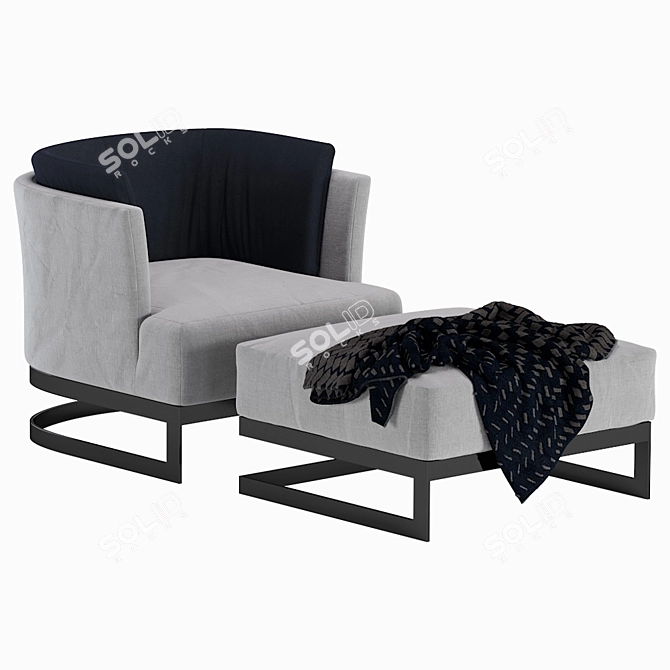 Elegant CERVINO Armchair: Marcel Wolterinck Design 3D model image 1