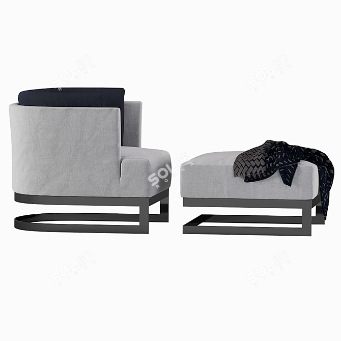 Elegant CERVINO Armchair: Marcel Wolterinck Design 3D model image 2