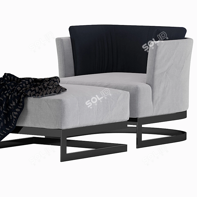 Elegant CERVINO Armchair: Marcel Wolterinck Design 3D model image 3
