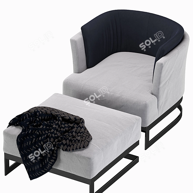 Elegant CERVINO Armchair: Marcel Wolterinck Design 3D model image 5