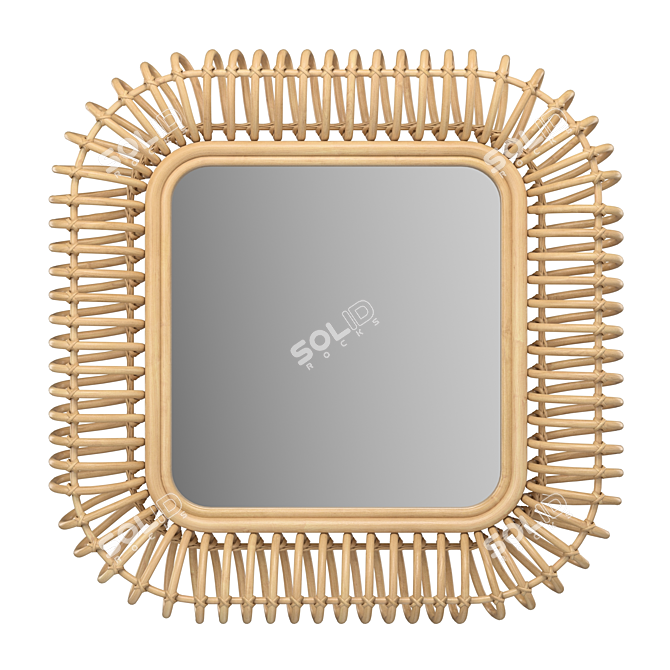 Rattan Square Mirror La Redoute 3D model image 1